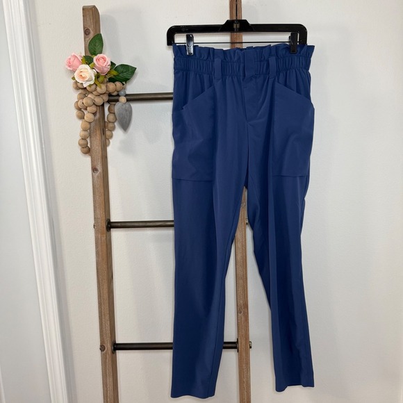 Athleta Pants - Athleta Skyline Paper Bag High Waisted Blue Pants Size 4